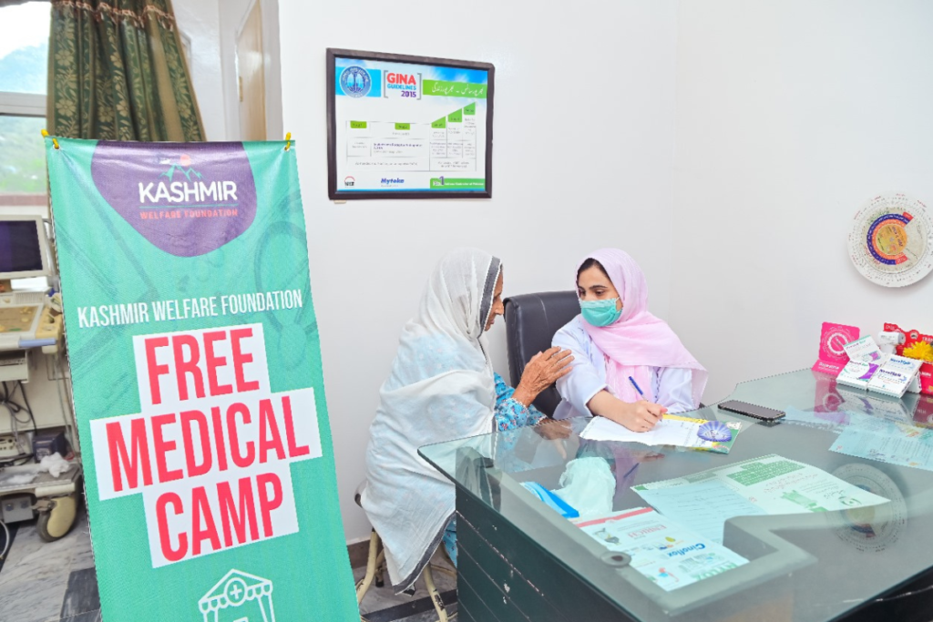 UK Doctors treating a patient in Kashmir.